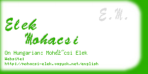 elek mohacsi business card